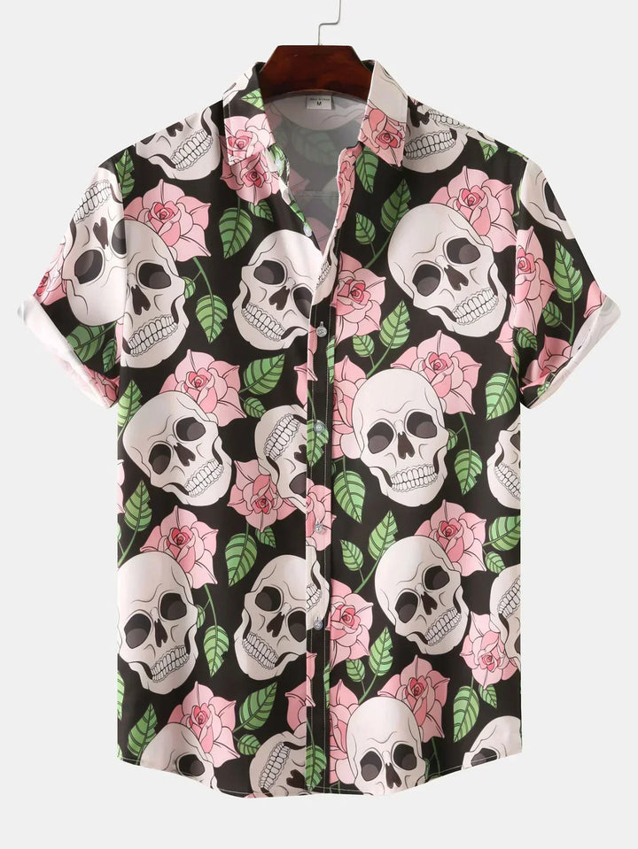 DIEGO – Men’s Rose Skull Print Shirt