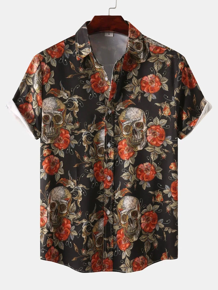 DIEGO – Men’s Rose Skull Print Shirt