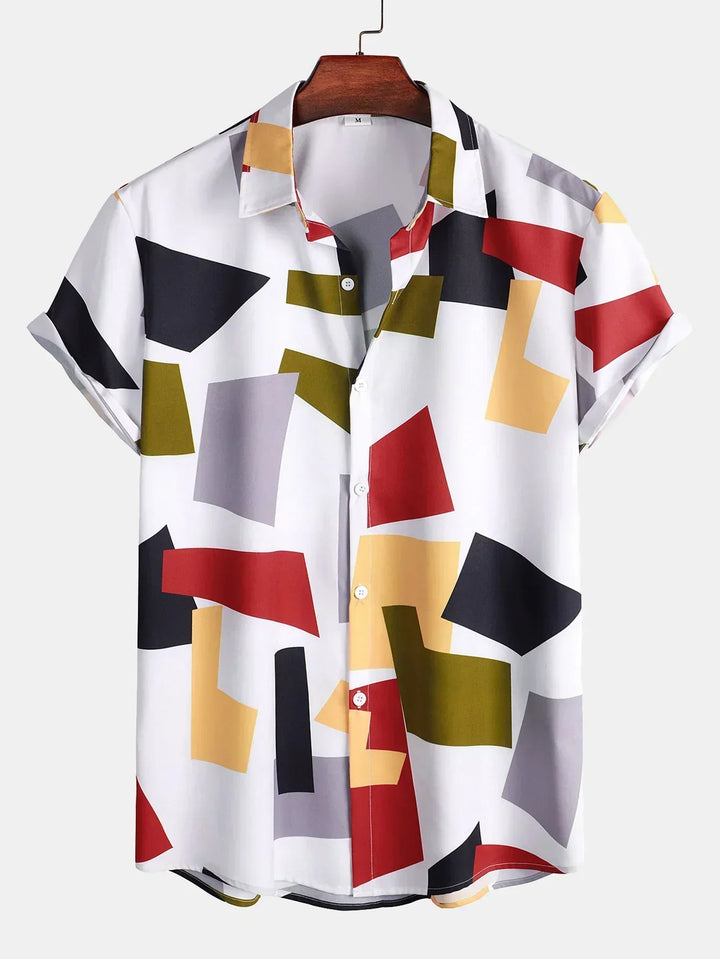 MALIK – Men’s Color Block Print Shirt