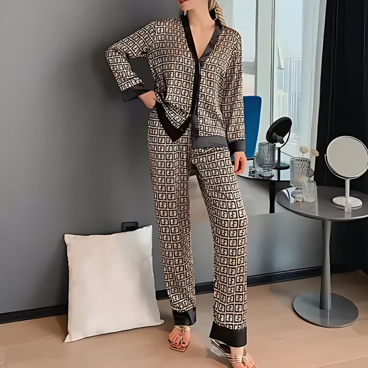 ALINA – Golden Dawn Sillky Sleepwear Set
