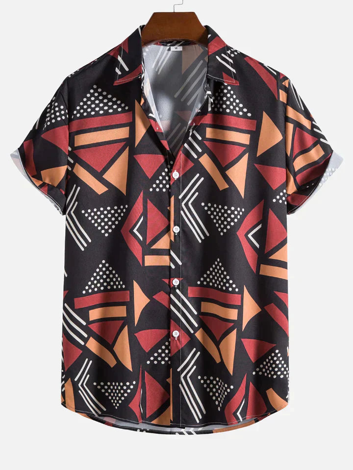 ARLO – Men’s Triangle Print Button-Up Shirt
