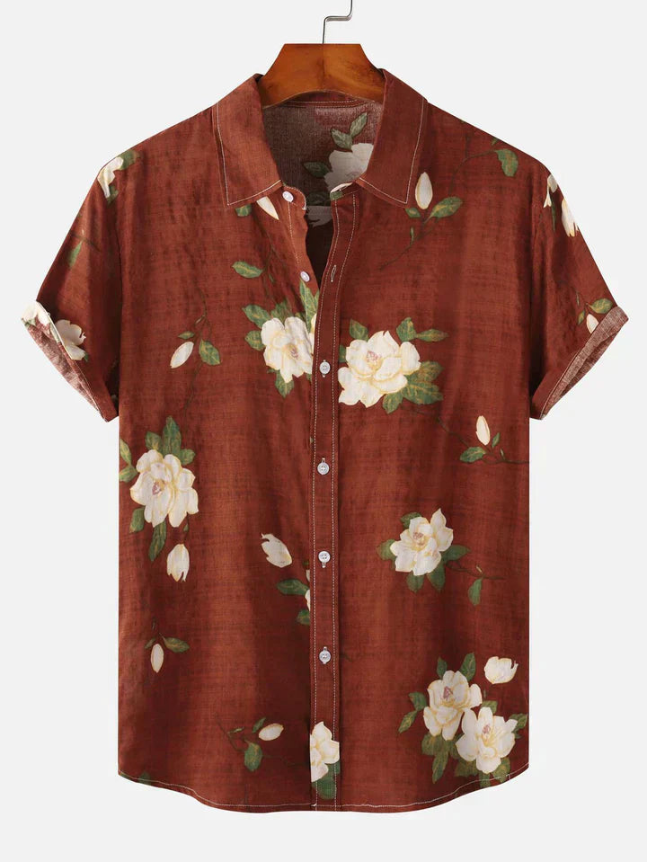 LIAM – Floral Print Button-Up Shirt
