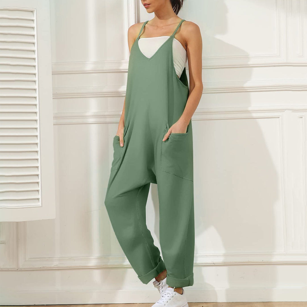 JUMPER - Women's Wide-Leg Stretch Jumpsuit with Pockets