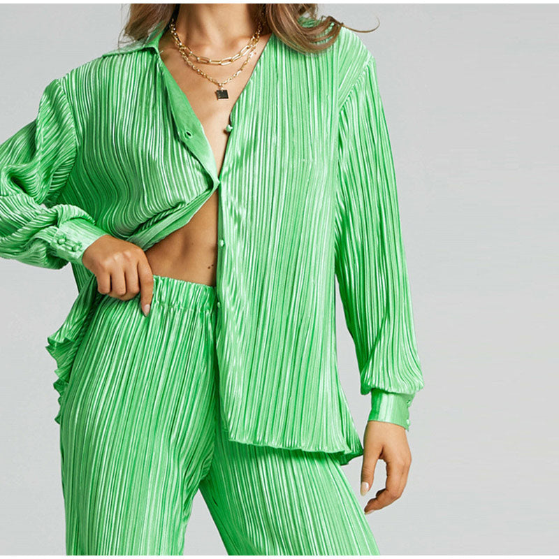 KATANA - Women's Oversized Pleated Shirt & Trousers Set