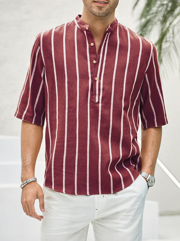TAYLEN – Classic Striped Button-Up Shirt