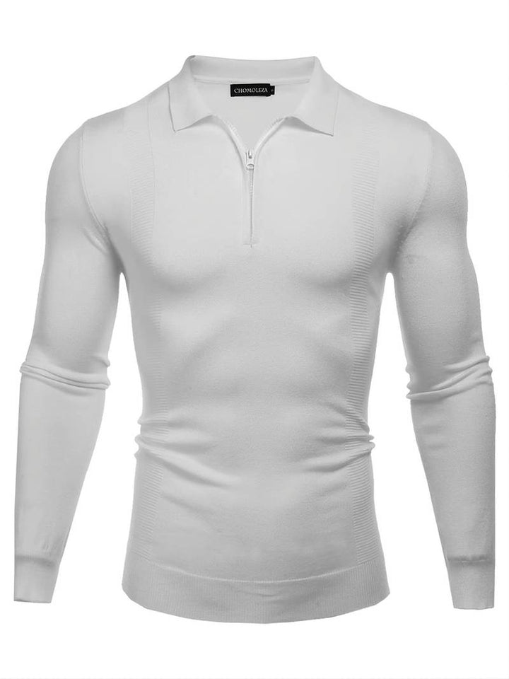 TAVIO – Men’s Zippered Polo Sweater