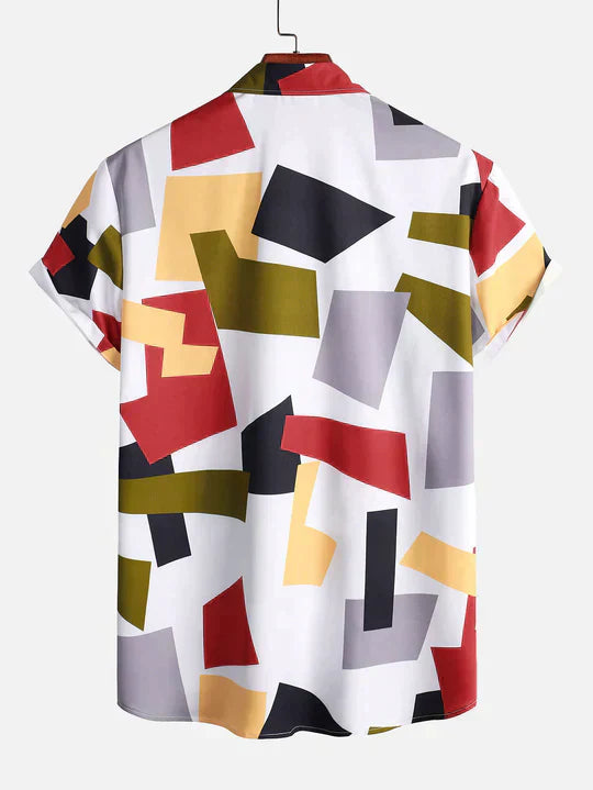 MALIK – Men’s Color Block Print Shirt