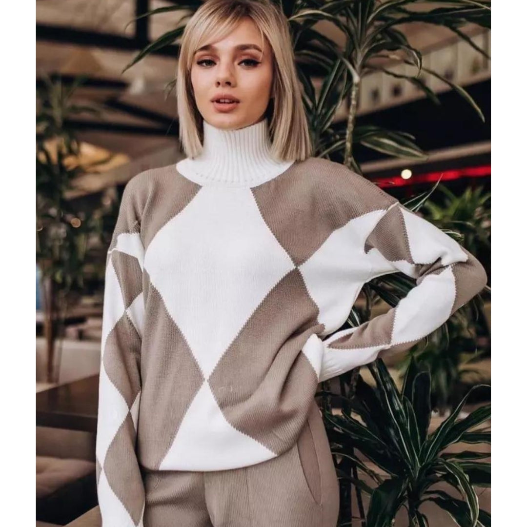 TESS - Knitted Geometric Two-Piece Set