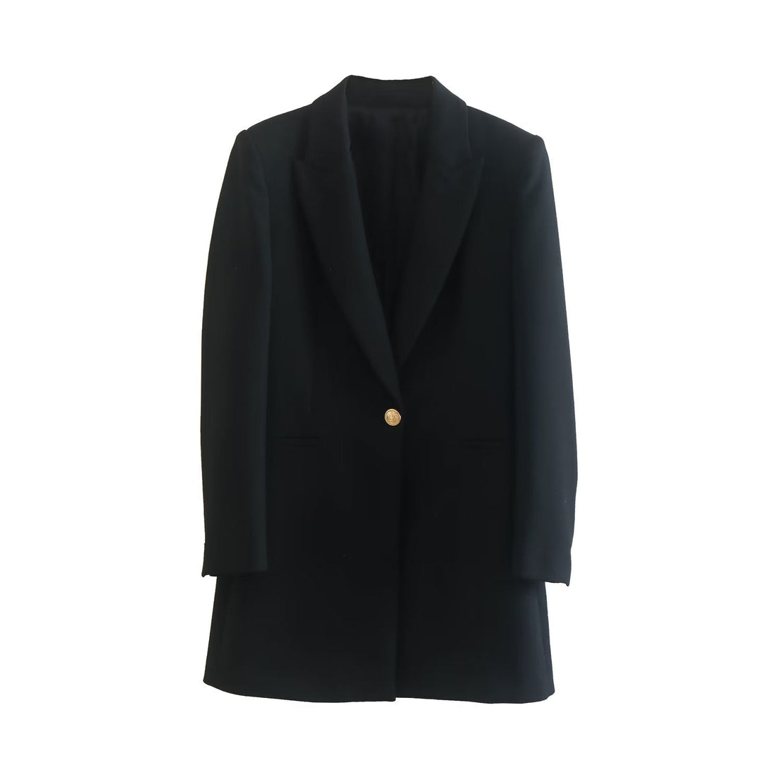 LIVI – Longline Blazer with Gold Buttons