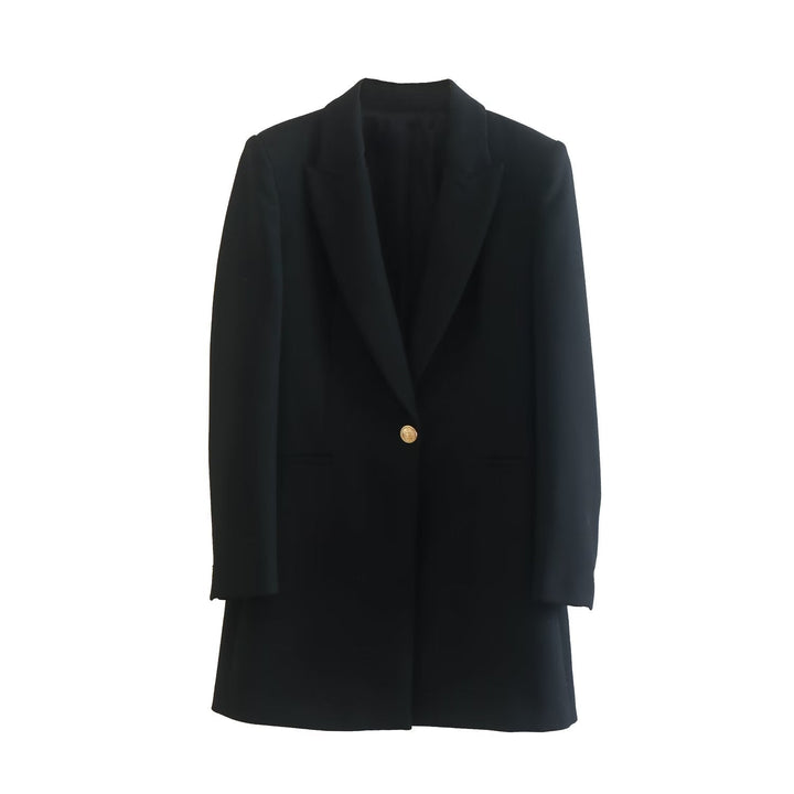 LIVI – Longline Blazer with Gold Buttons