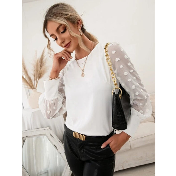 ZAYA - Polka Dot Textured Lace Shirt