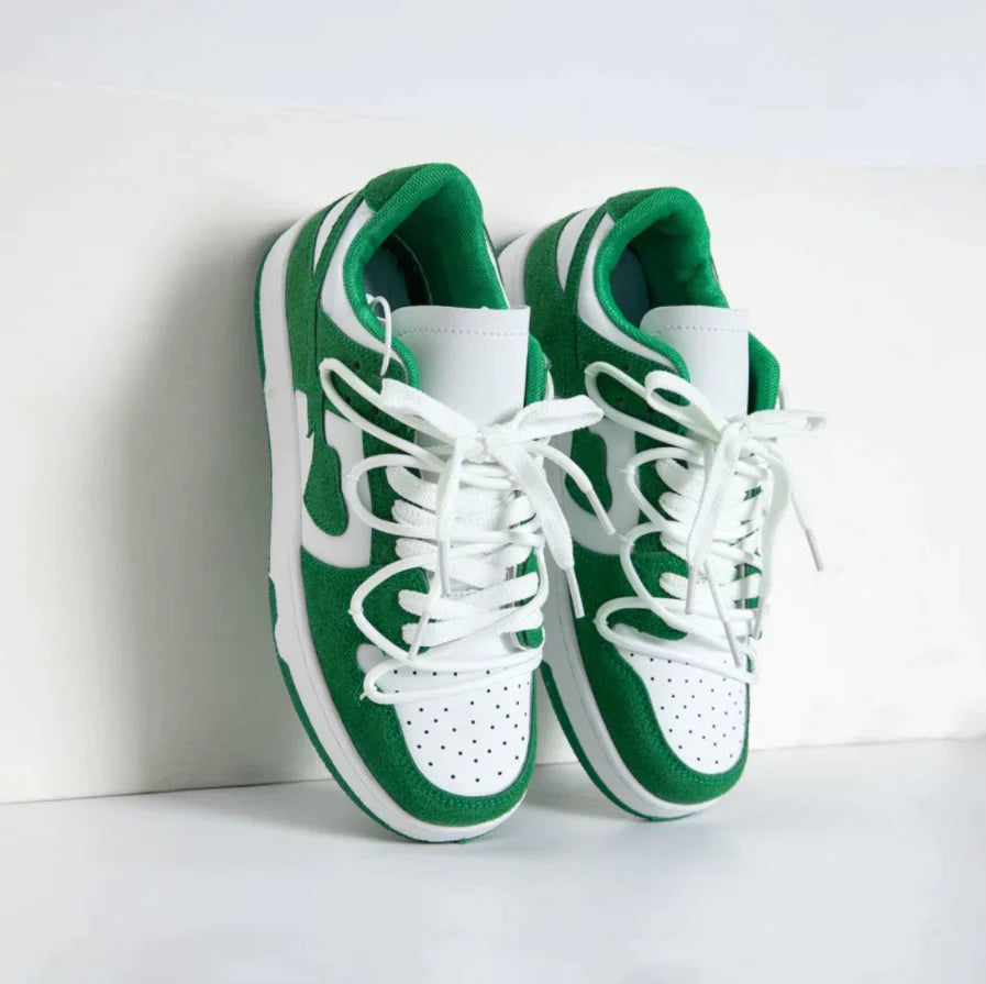 LINA – Blue Heart Lace-Up Sneakers