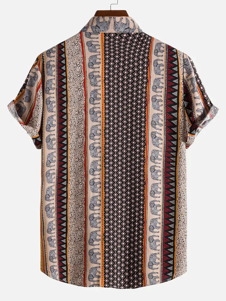 KAI – Geometric Elephant Print Shirt