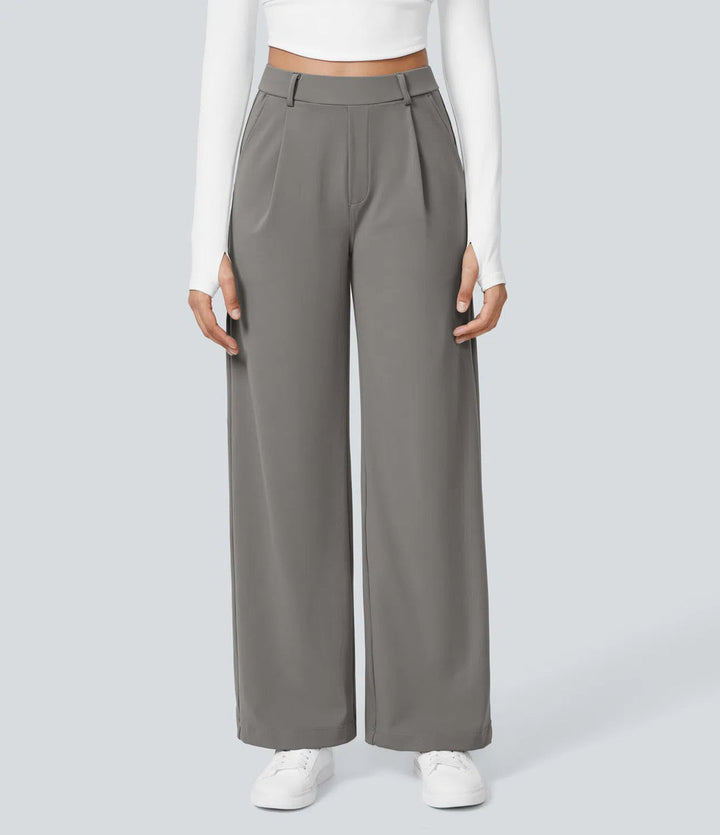 FLEX – High Waisted Wrinkle Free Wide Leg Trousers