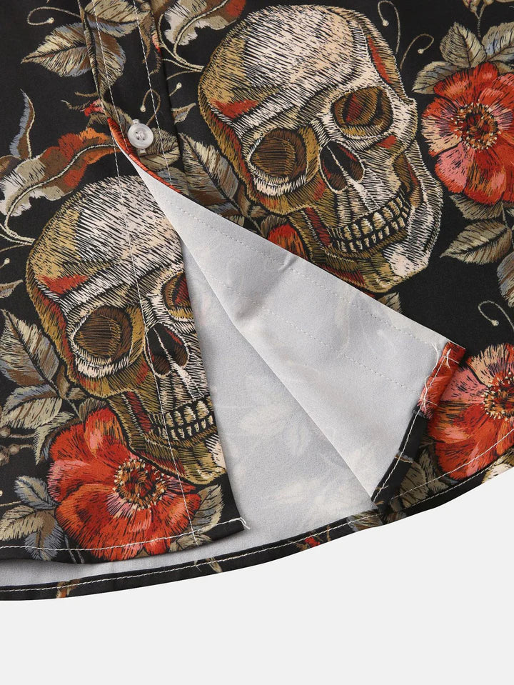 DIEGO – Men’s Rose Skull Print Shirt