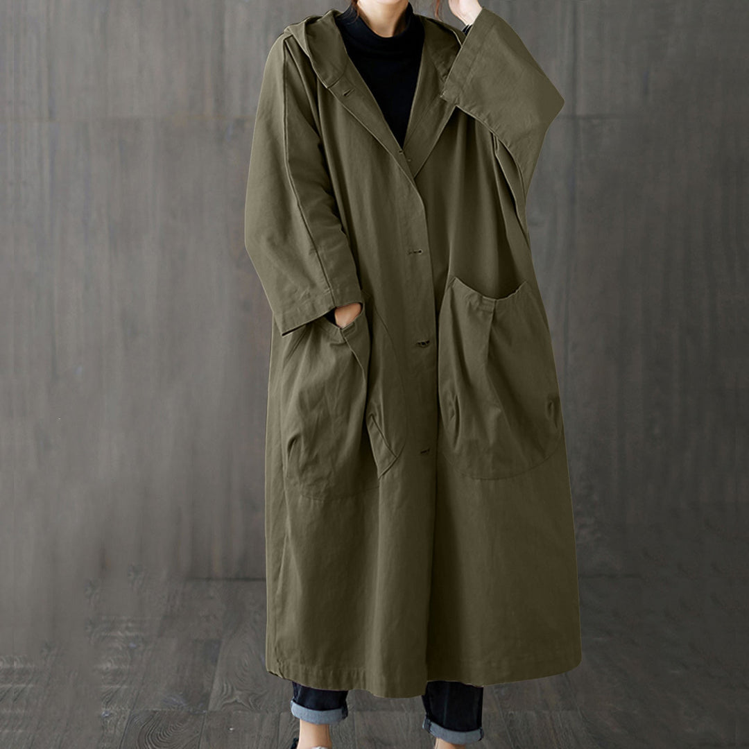 KAILA - Oversized Windproof Trench Coat with Pockets