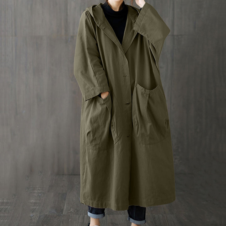 KAILA - Oversized Windproof Trench Coat with Pockets