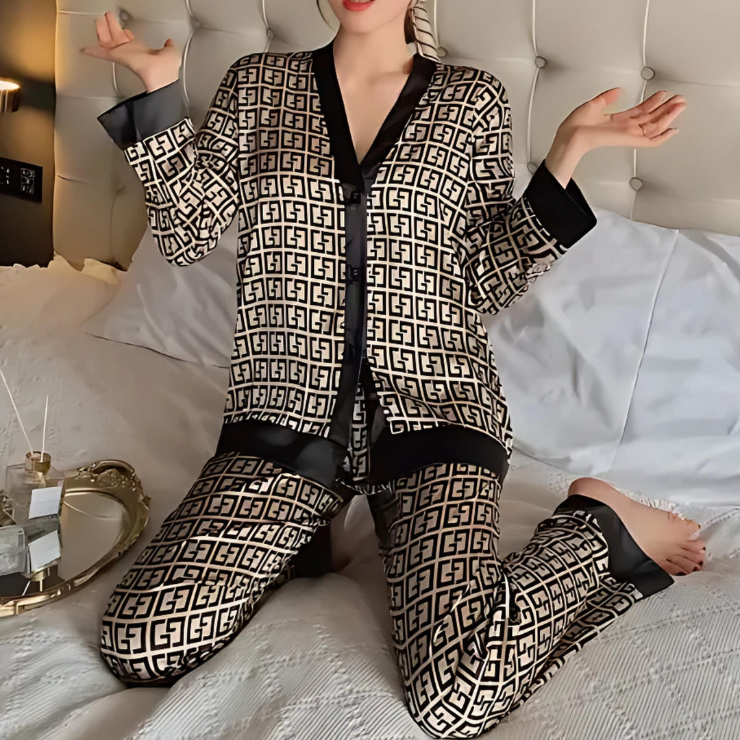 ALINA – Golden Dawn Sillky Sleepwear Set