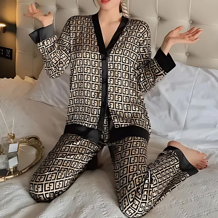 ALINA – Golden Dawn Sillky Sleepwear Set