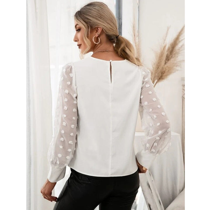 ZAYA - Polka Dot Textured Lace Shirt