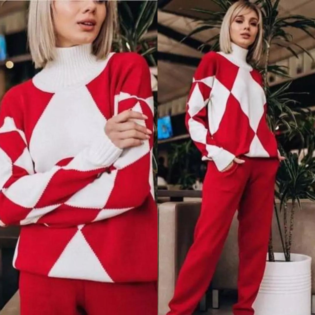 TESS - Knitted Geometric Two-Piece Set