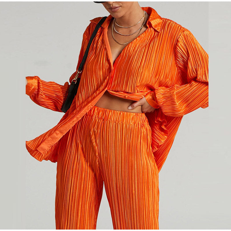 KATANA - Women's Oversized Pleated Shirt & Trousers Set