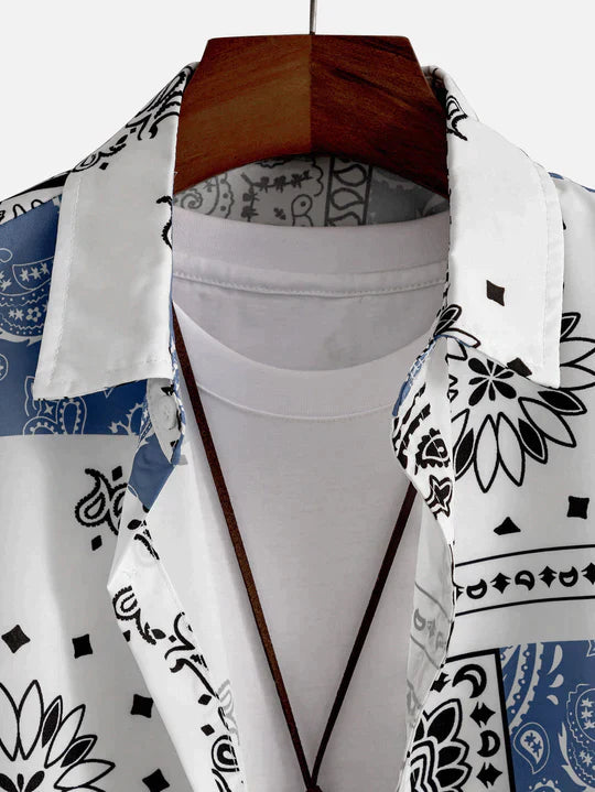 ROME – Men's Paisley Print Button-Up Shirt