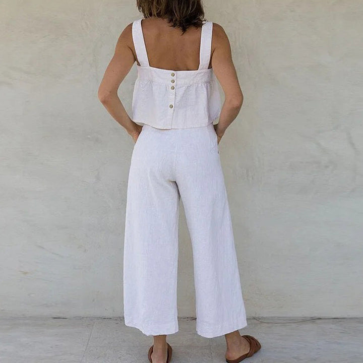 ADINA – Women’s Sleeveless Linen Two-Piece Set