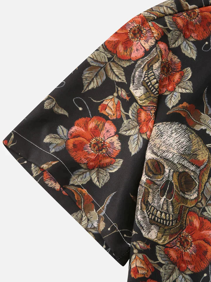 DIEGO – Men’s Rose Skull Print Shirt