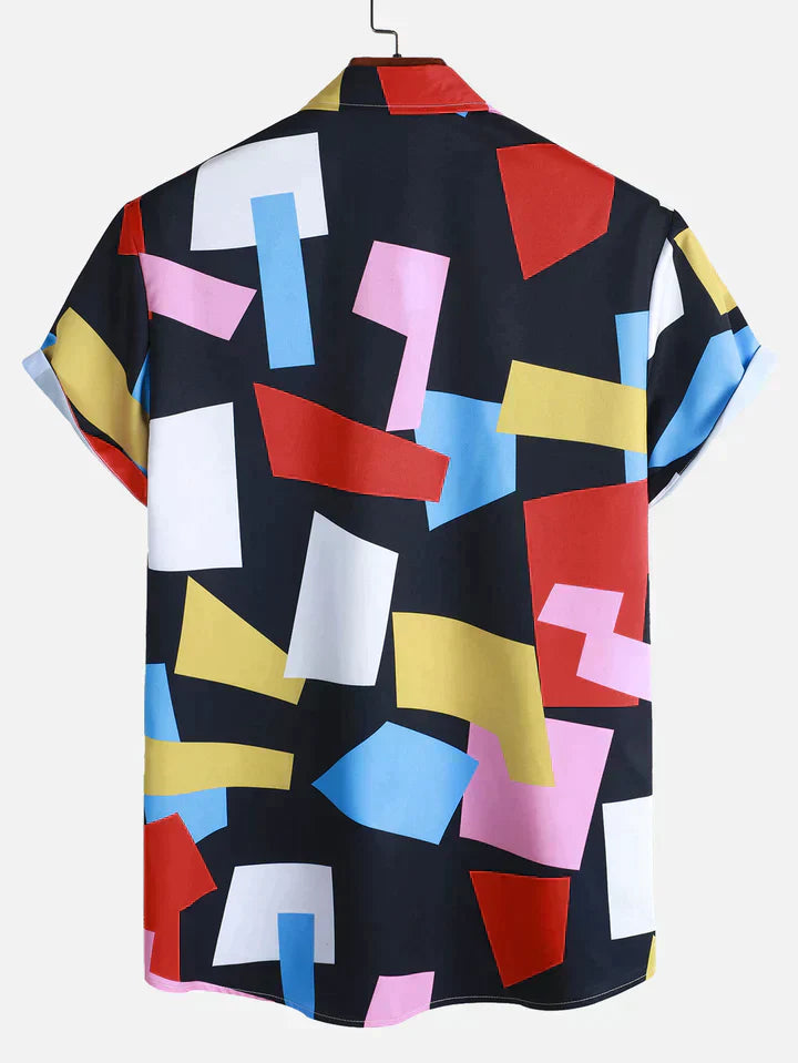 MALIK – Men’s Color Block Print Shirt