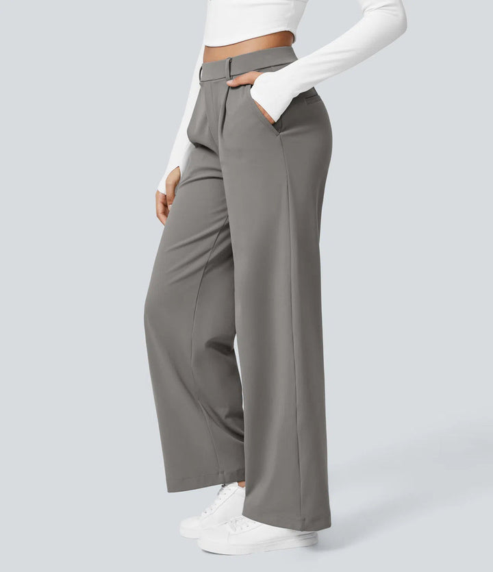 FLEX – High Waisted Wrinkle Free Wide Leg Trousers
