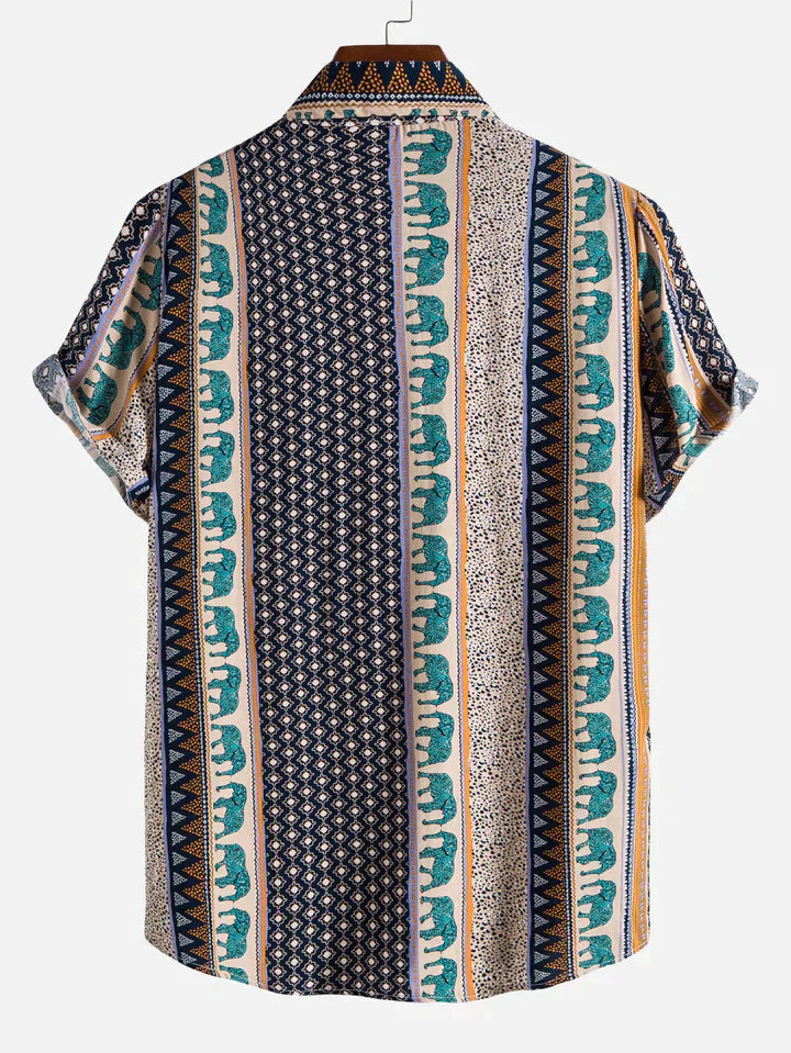 KAI – Geometric Elephant Print Shirt