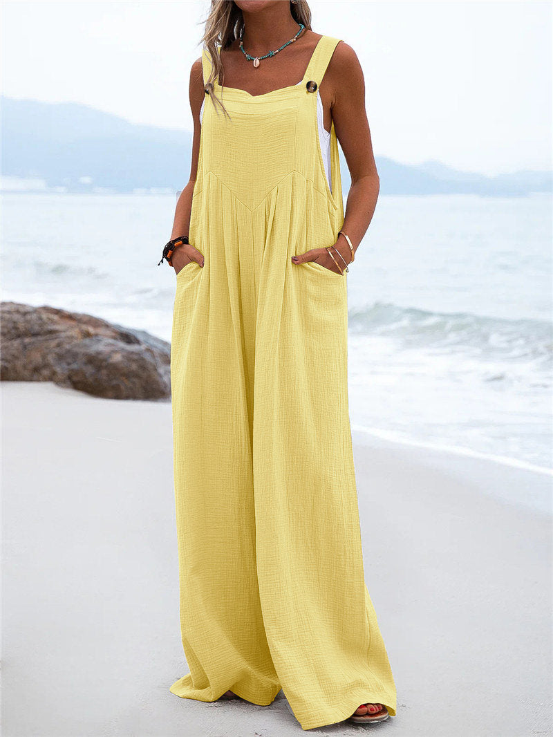 MARR-  Women's Loose-Fit Linen Jumpsuit