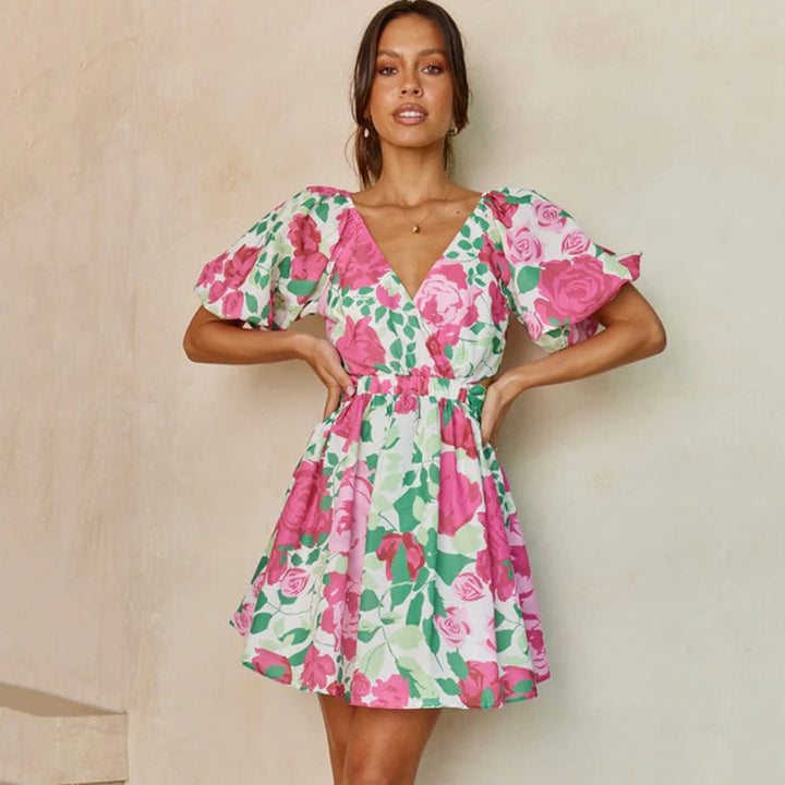 DEY - Floral V-Neck Wrap Dress
