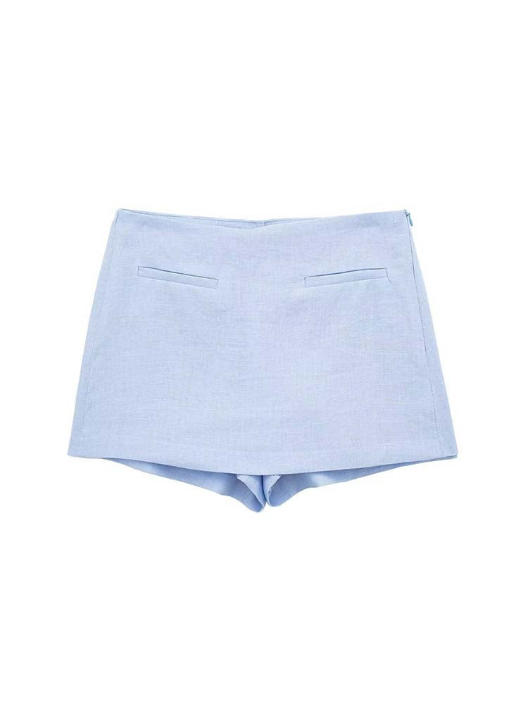 AZUMI – Women's Linen Crop Blazer & Skirt Set