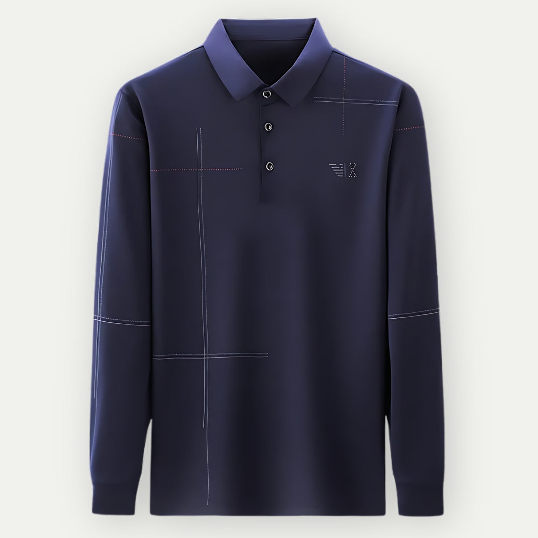 SAUL - Men’s Slim Fit Long Sleeve Polo