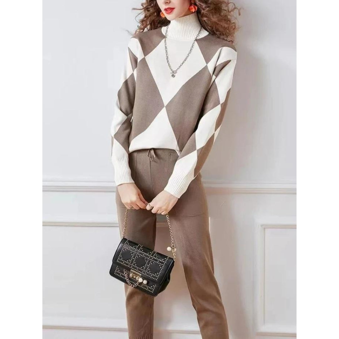 TESS - Knitted Geometric Two-Piece Set