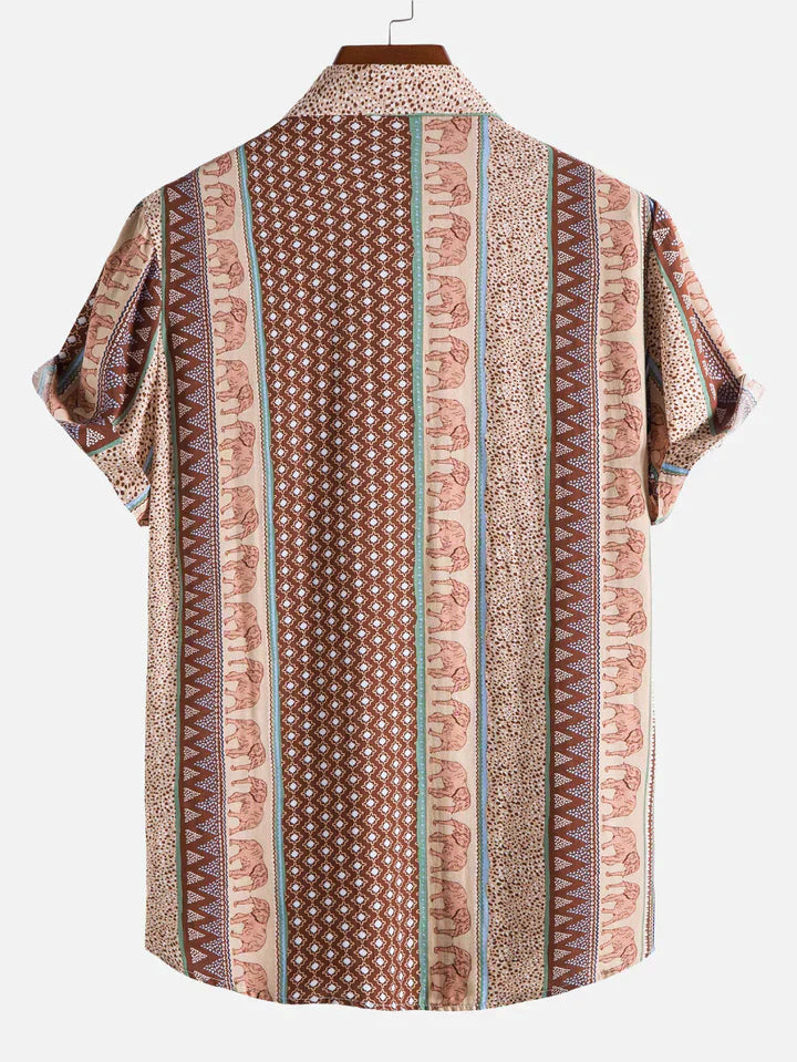 KAI – Geometric Elephant Print Shirt