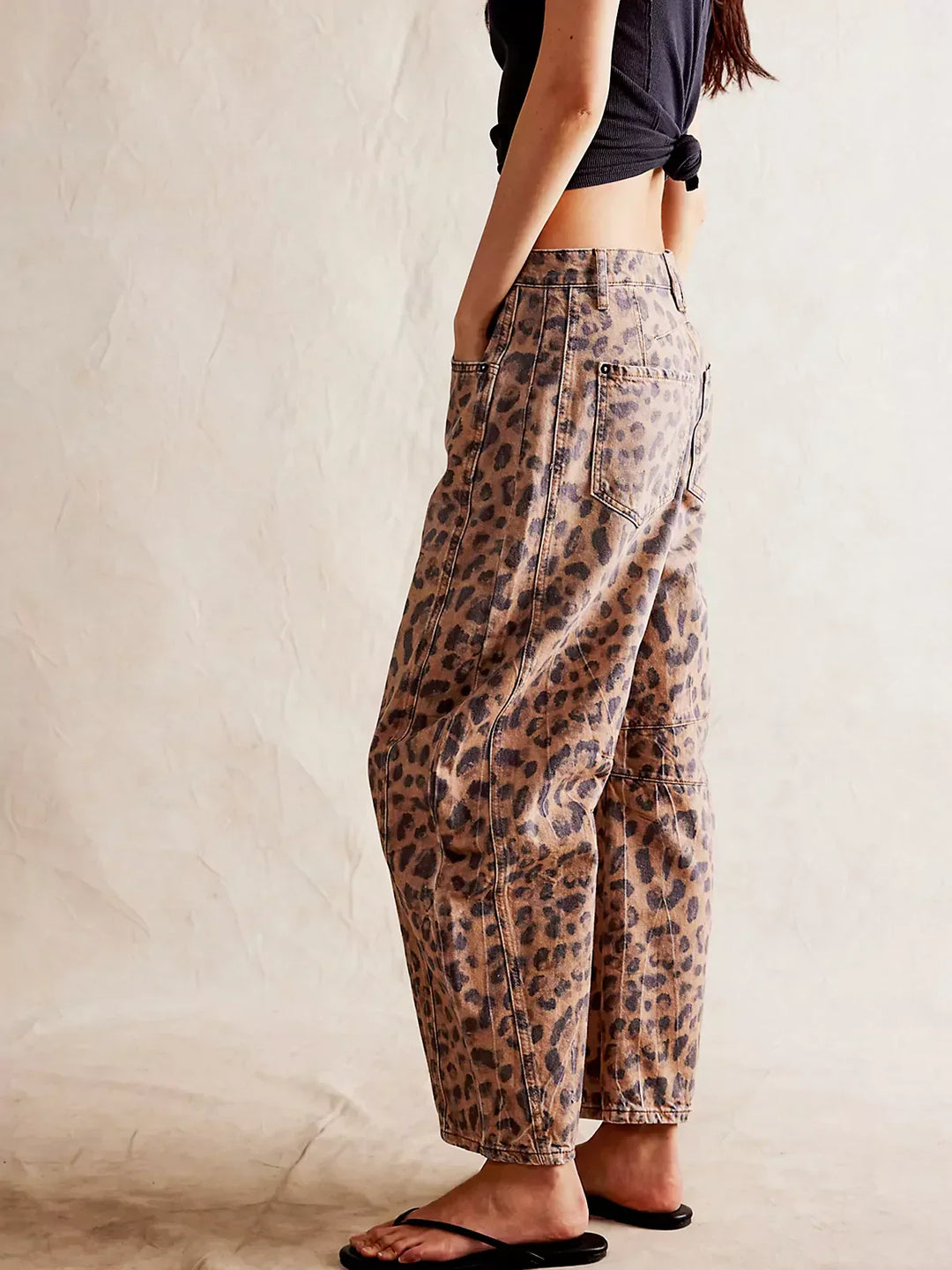 NAIMA – Women's Leopard Wide-Leg Jeans