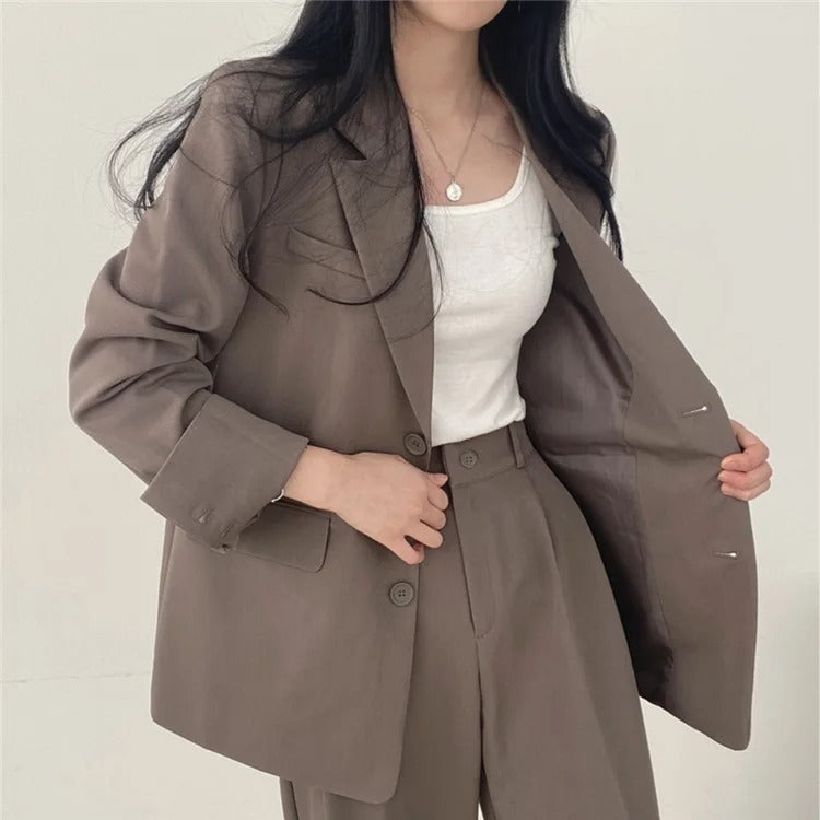 PLAIN – Women’s Blazer and Pants Two-Piece Set