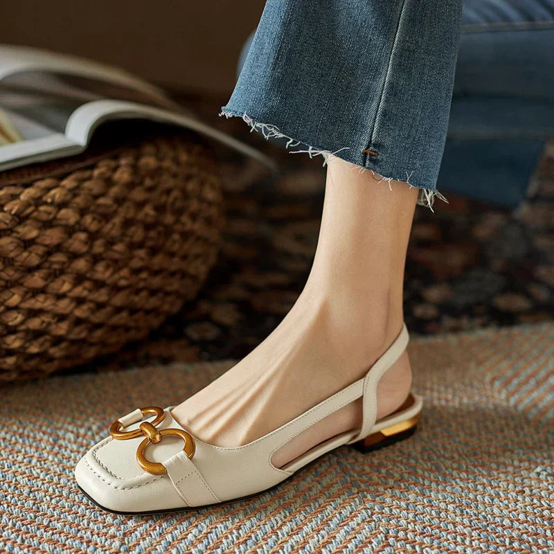 LUNA – Elegant Slingback Flats with Buckle