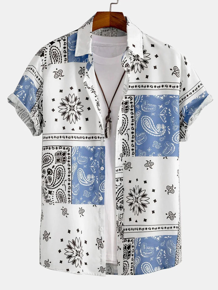 ROME – Men's Paisley Print Button-Up Shirt