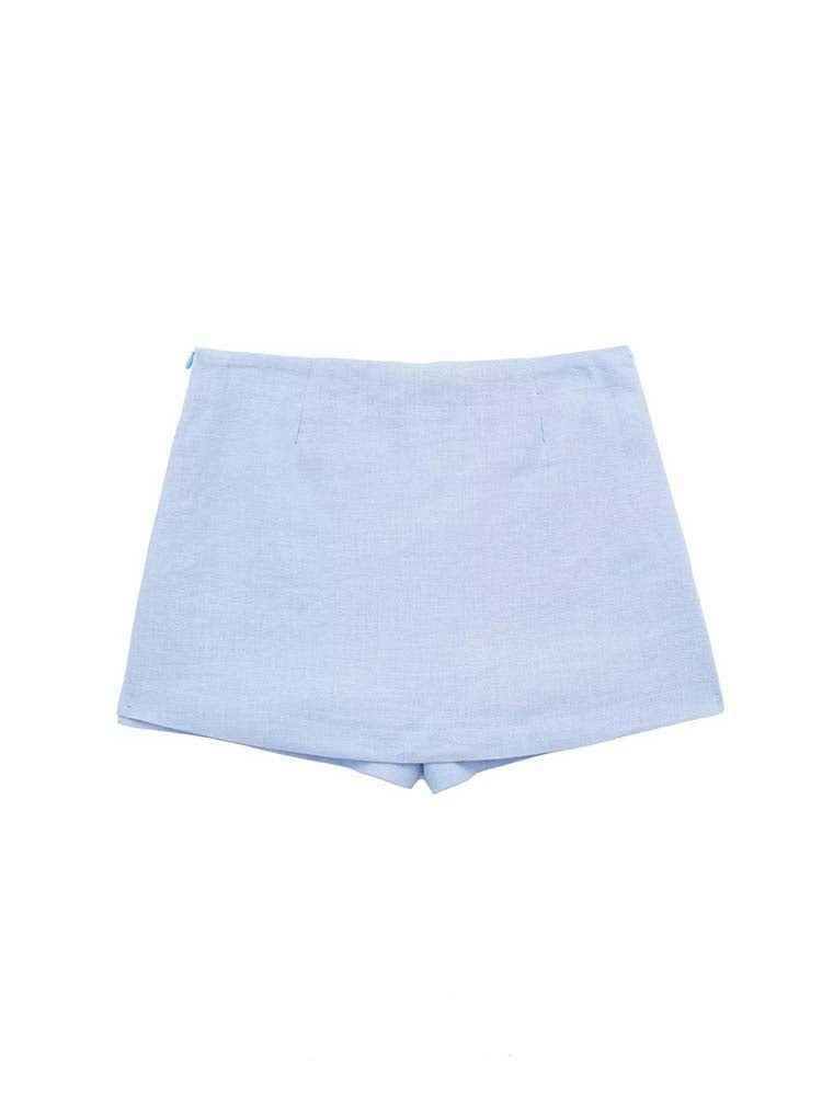 AZUMI – Women's Linen Crop Blazer & Skirt Set