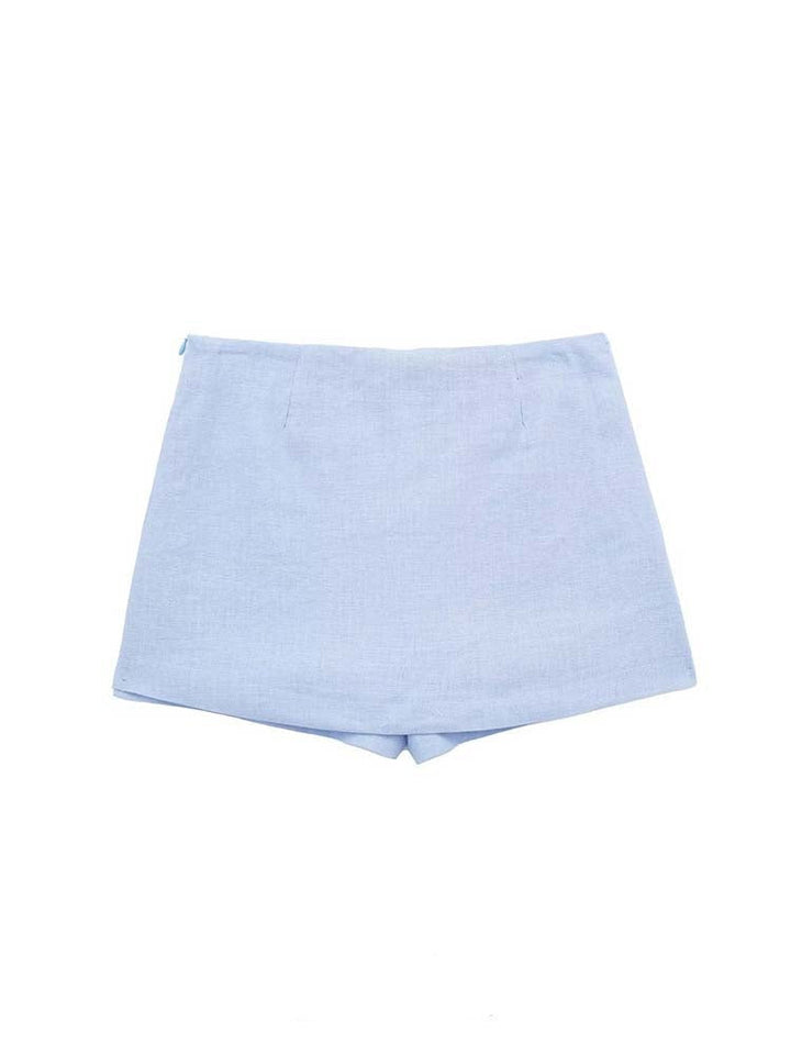 AZUMI – Women's Linen Crop Blazer & Skirt Set