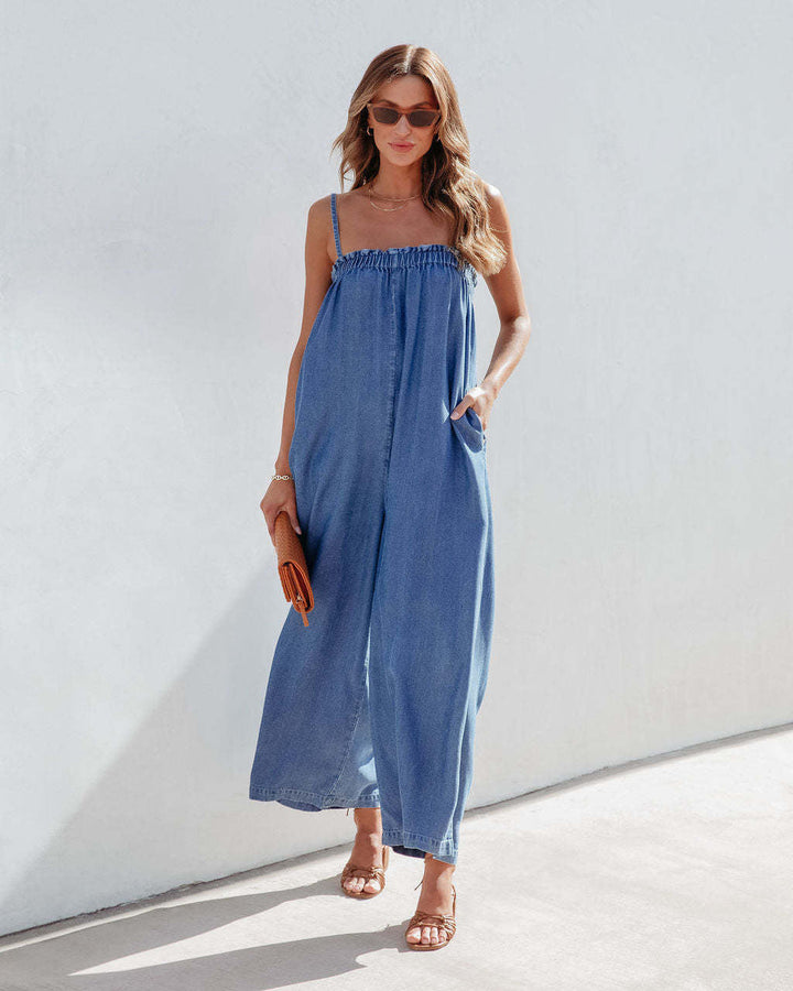 KIANA - Vintage Denim Jumpsuit with Relaxed Fit