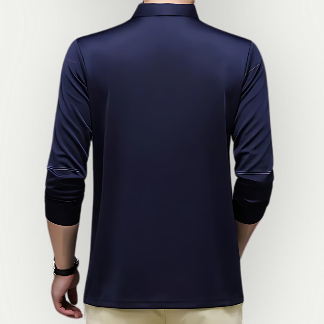 SAUL - Men’s Slim Fit Long Sleeve Polo