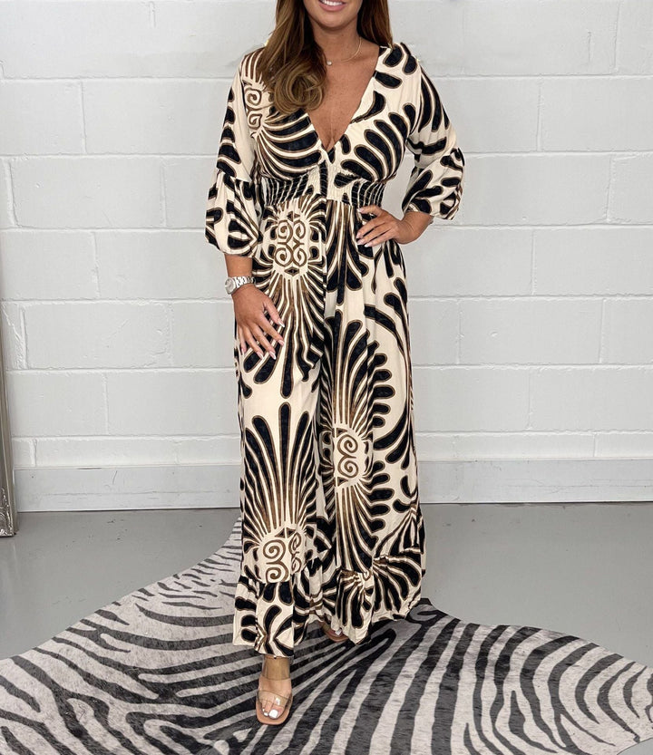 ELARA – V-Neckline Summer Jumpsuit