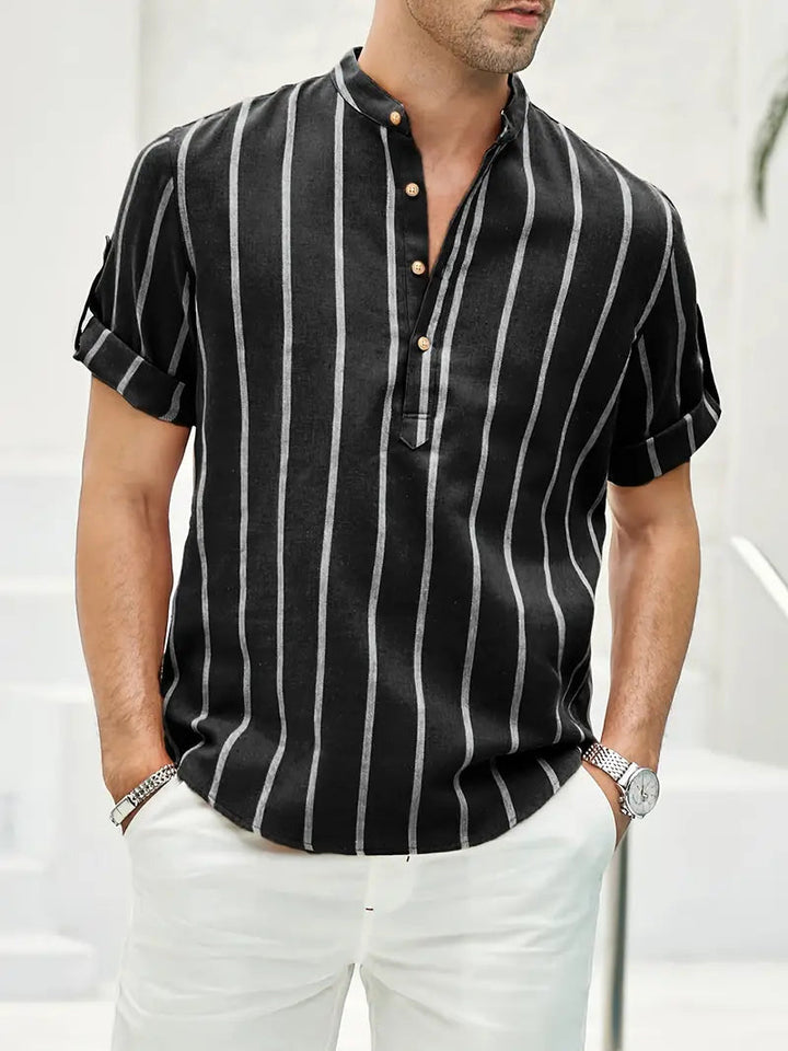 TAYLEN – Classic Striped Button-Up Shirt