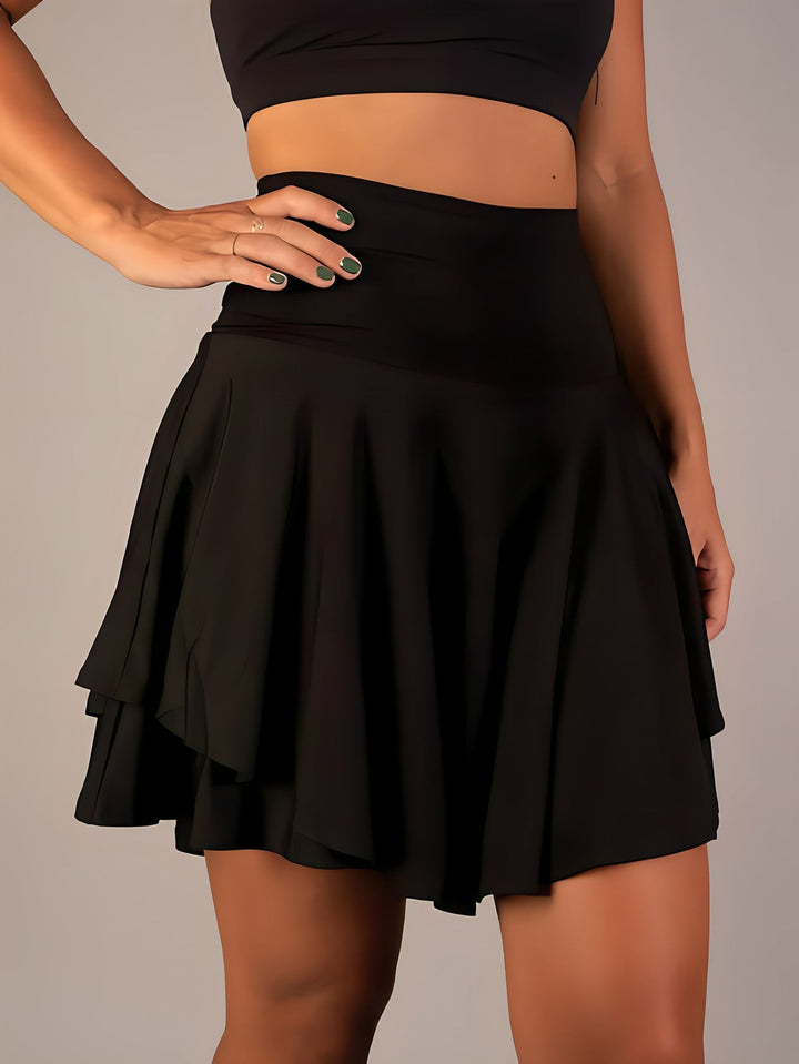 MALEN - Women's Stretch Mini Skirt with Built-in Shorts