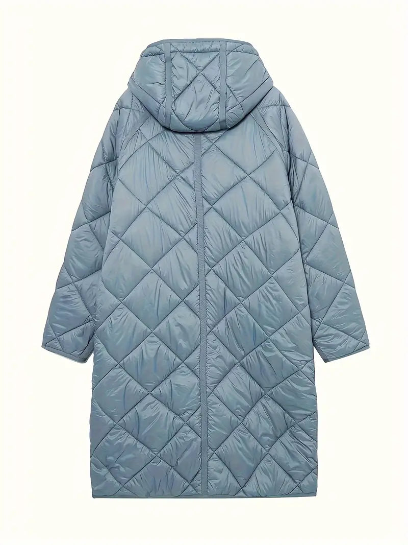 ELIN – Light Blue Hooded Longline Puffer Coat